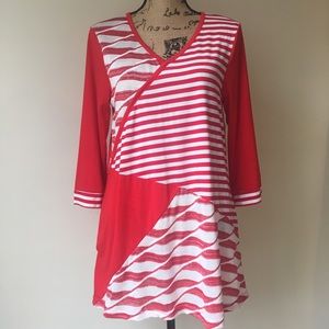 Aster by Firmiana Red Tunic Mixed Media NWT Small